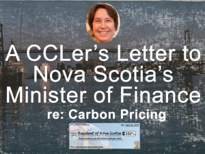 LETTER: A Citizen’s Letter to Nova Scotia’s Minister of Finance Regarding Carbon Pricing