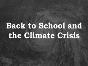Media Release: Back to School and the Climate Crisis