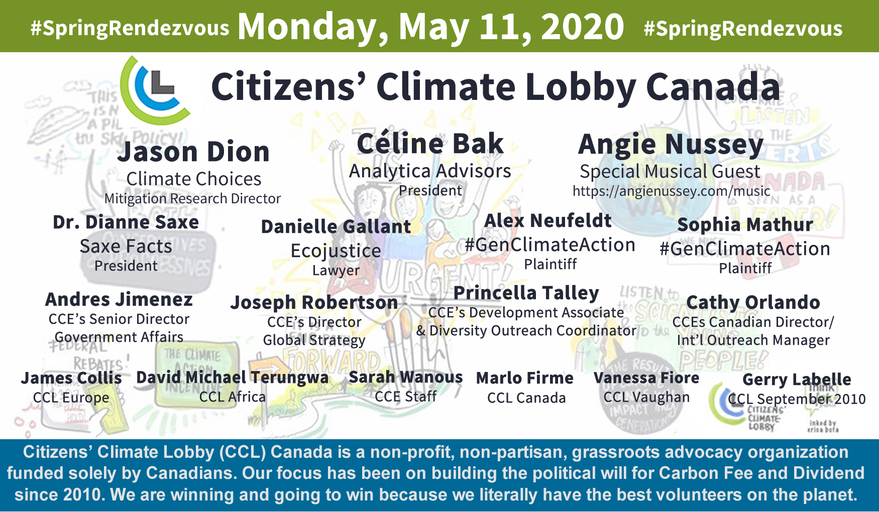 Spring Events 2020 CCL Canada Spring Rendezvous 2020 - Citizens' Climate Lobby Canada