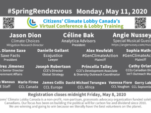 MEDIA RELEASE:  Citizens’ Climate Lobby Spring Rendezvous: Building Canadian advocates for improved carbon fee and dividend policy 